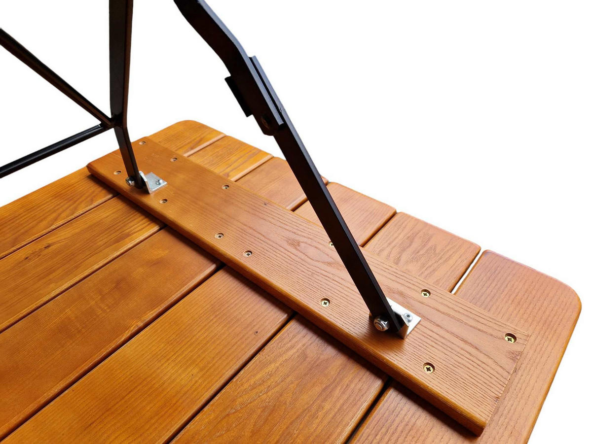 BIERGARTENTISCH BERGTAL 74x70x70cm Klappbar Eschenholz Schwarz/Brau 2 Personen - Braun, Holz (70/70/74cm) - CHEFGASTRO