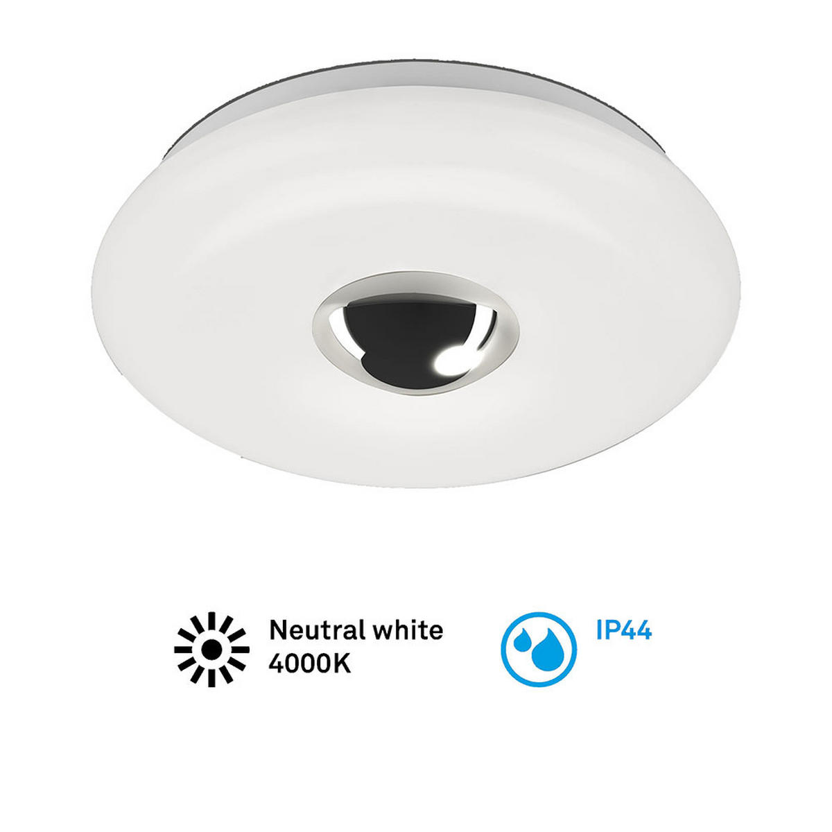 LED DECKENLEUCHTE Chrom Opal - Weiß, Metall (29/29/8cm) - Briloner