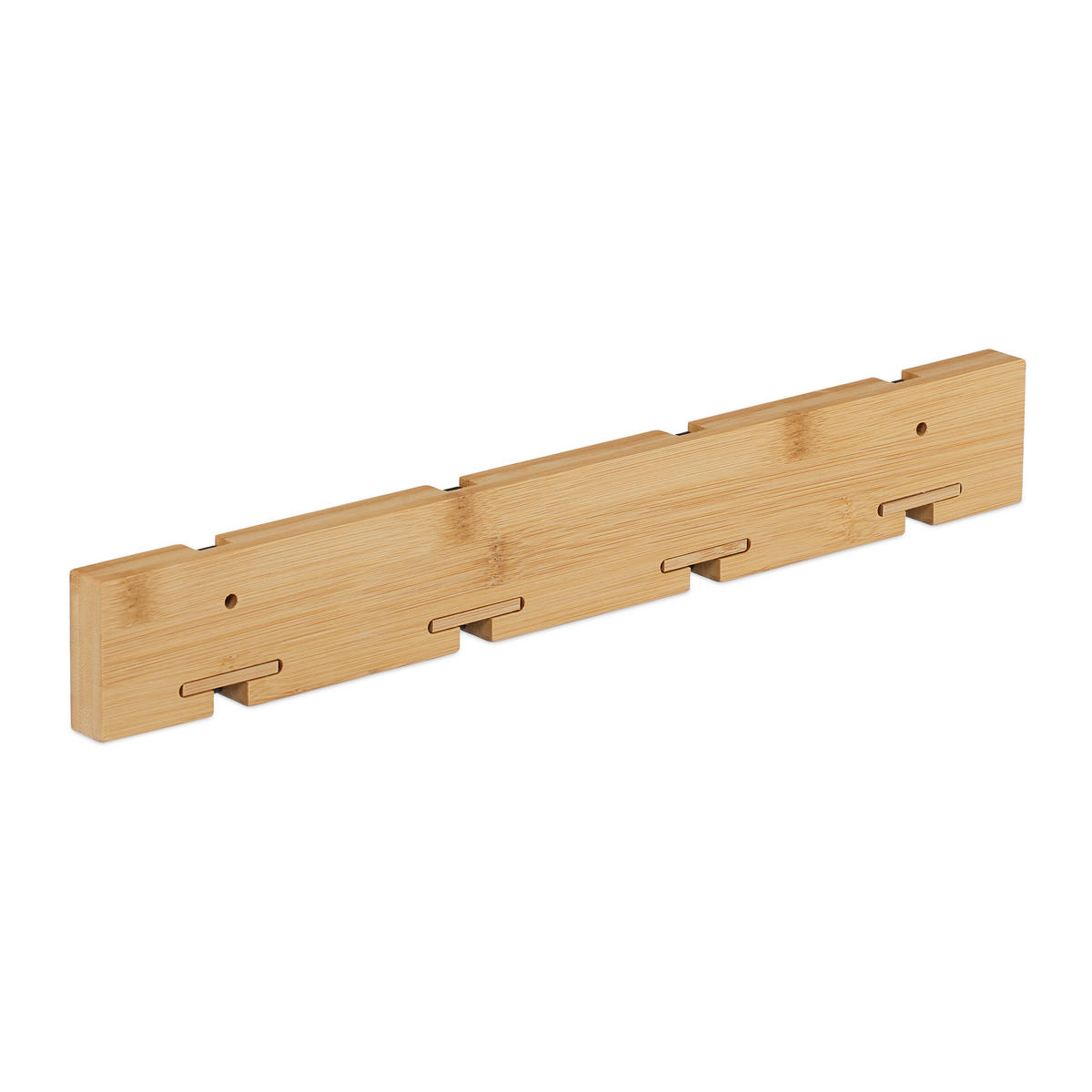 GARDEROBENLEISTE - Hellbraun, Holz/Metall (40/5.5/5cm) - Relaxdays