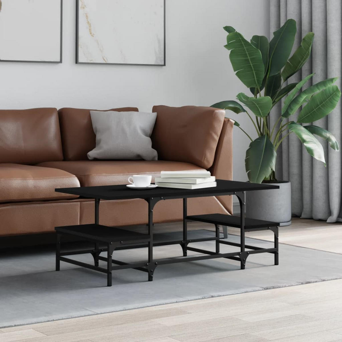 COUCHTISCH Schwarz 100x50,5x40 cm Holzwerkstoff - Schwarz, Holzwerkstoff (100/50.5/40cm) - furnicato