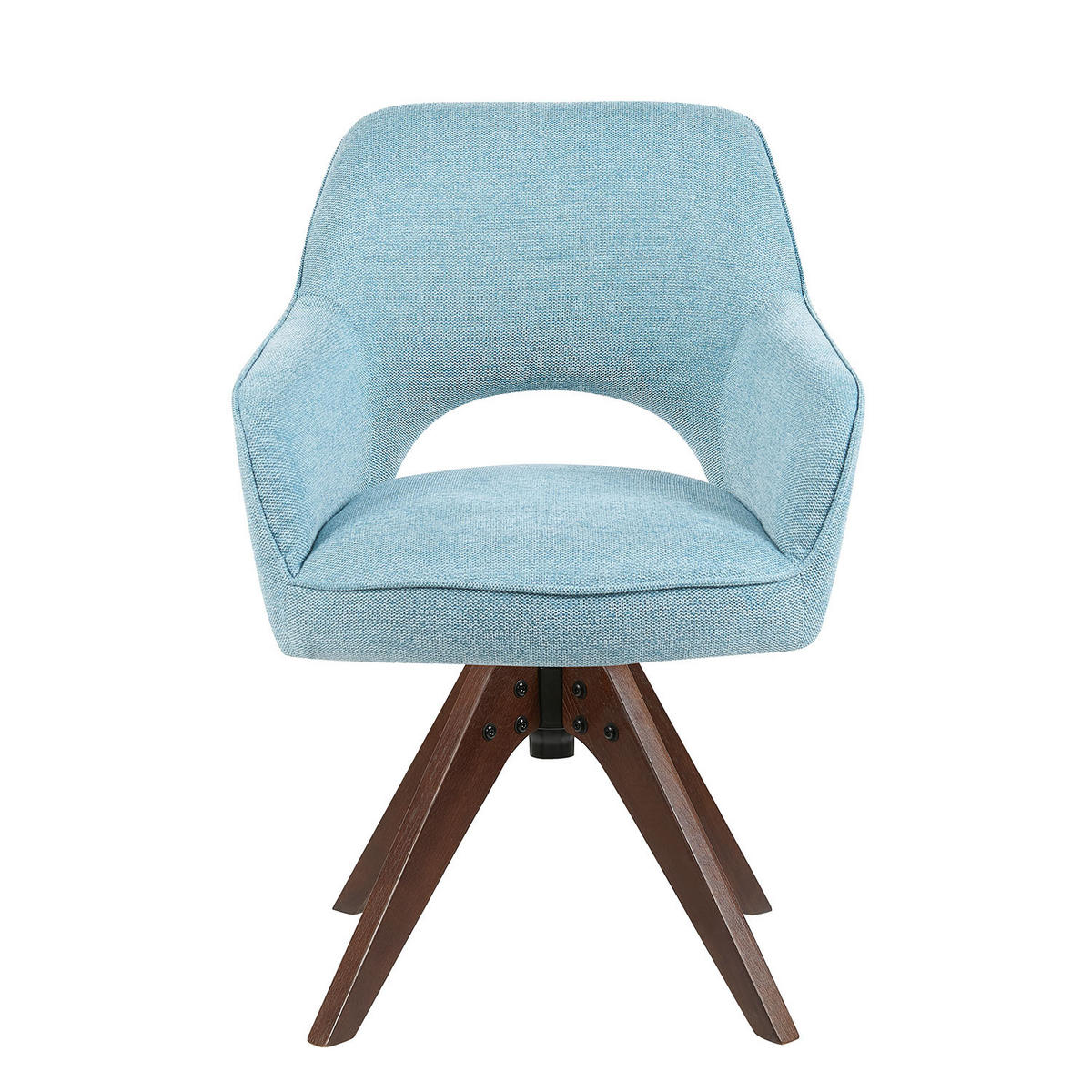 DREHSTUHL Mika-Lena 2er-Set - Nussbaumfarben/Hellblau, Eichenholz/Holz (60/87/65cm) - DUBI Möbel