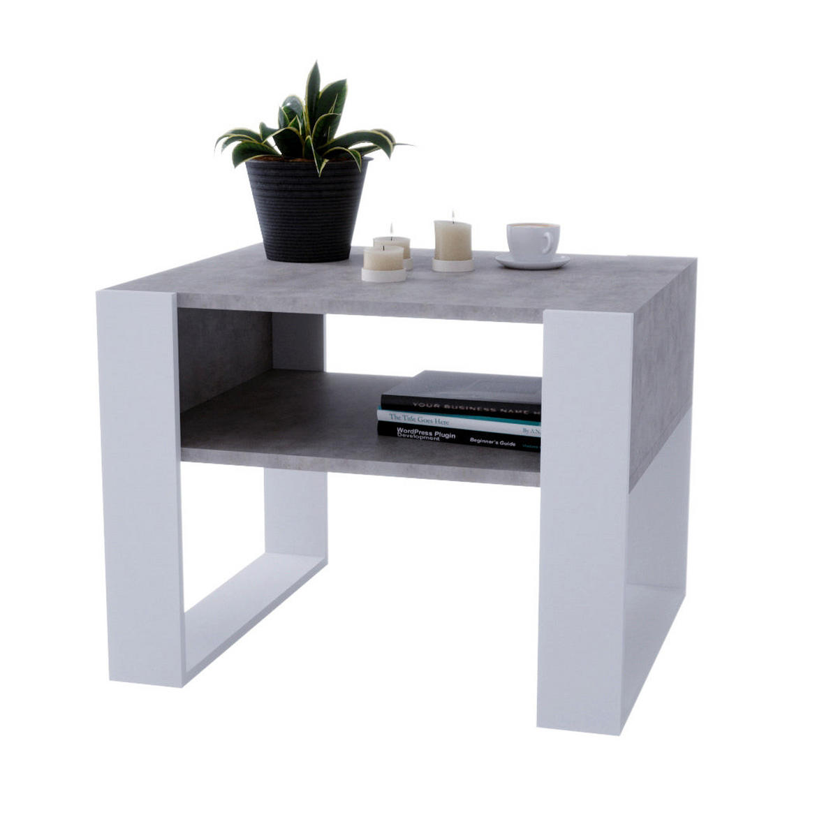 COUCHTISCH KARO 65 - Multicolor/Weiß, Holz (53.6/65/45cm) - Mat-Haus