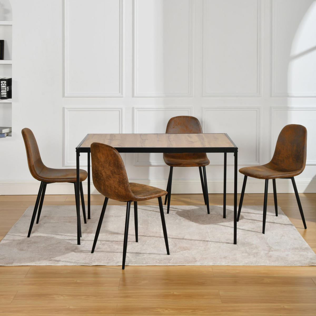 ESSTISCH 120/75/75 cm braun - Braun, Holz/Metall (120/75/75cm) - Urban Meuble