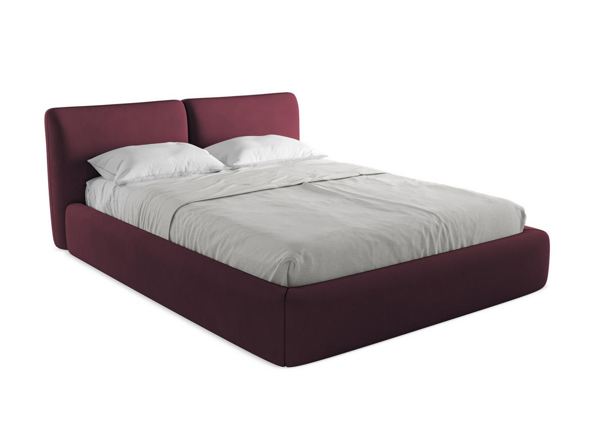 POLSTERBETT mit Bettkasten und Lattenrost 180x228 Rot - Rot/Weinrot, Kunststoff/Textil (160/200cm) - Makamii