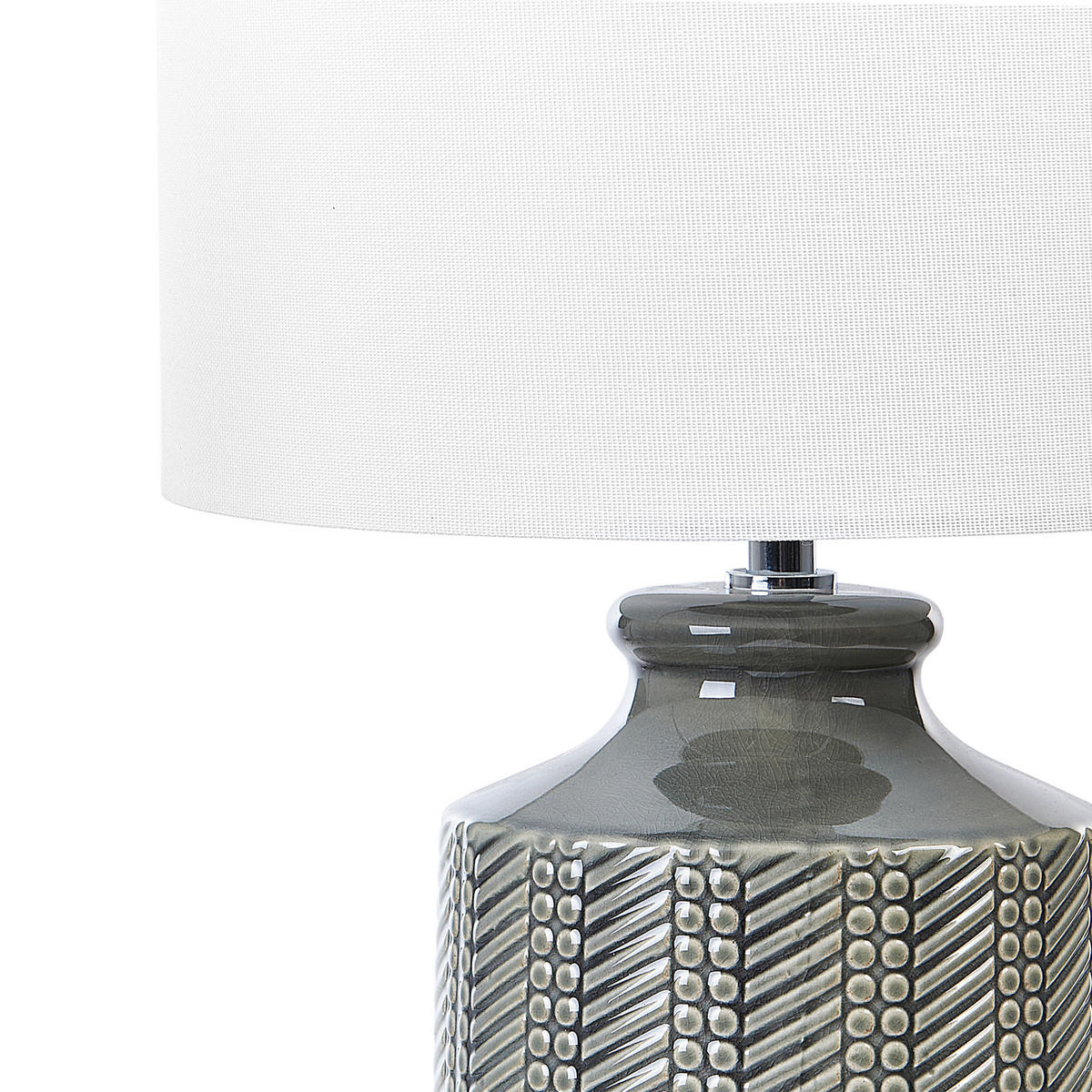 TISCHLAMPE Esperance 28/28/43 cm - Grau, Keramik (28/66/43cm) - Beliani