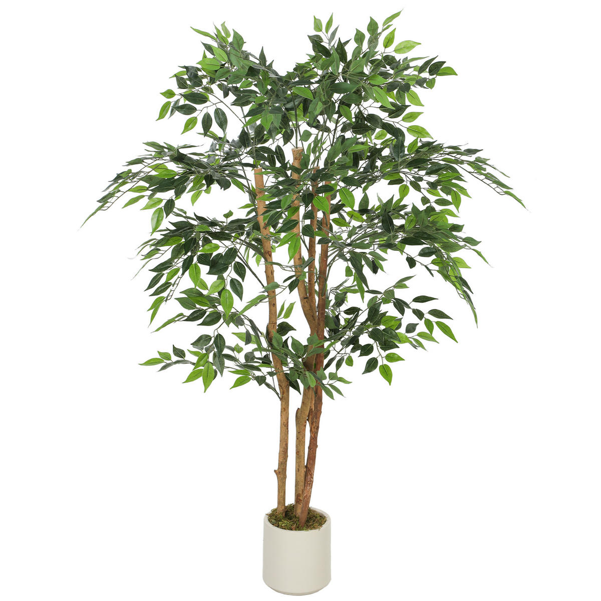 KUNSTPFLANZE, Künstlicher Ficus 150 cm, 1116 Blätter, mit Topf, für Innenbereich, grün & realistisch - Multicolor, Kunststoff (150cm) - FORIOUS