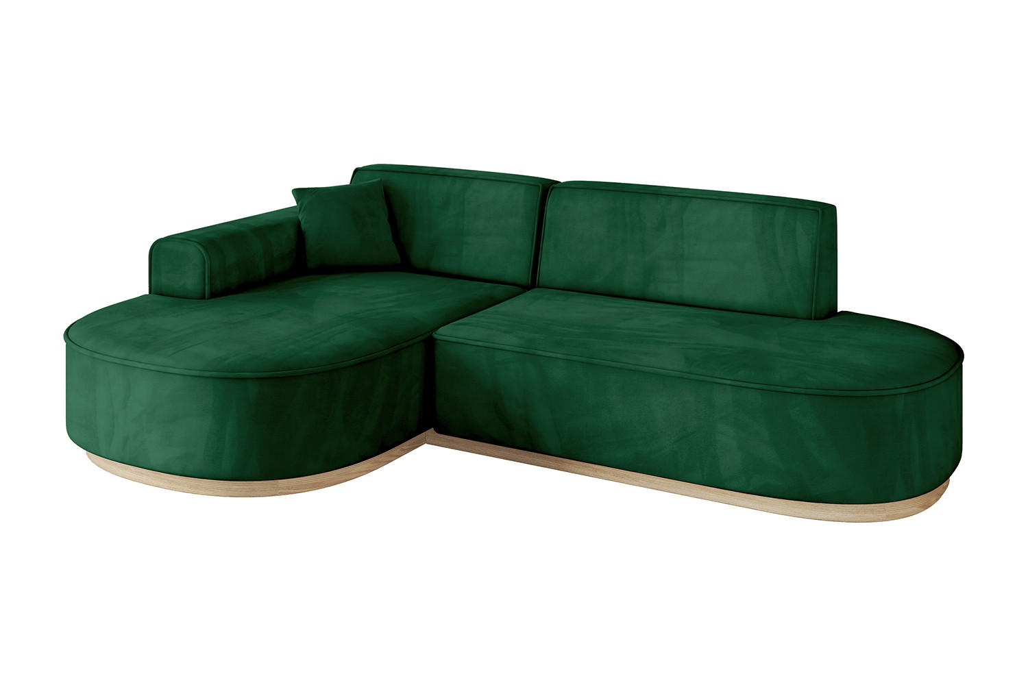 ECKSOFA Ottomane Links MARI-L1-v1 - 243x171x83 cm Dunkelgrün Velours - Dunkelgrün, Holzwerkstoff/Textil (243/171cm) - ALTDECOR