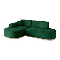 ECKSOFA Ottomane Links MARI-L1-v1 - 243x171x83 cm Dunkelgrün Velours - Dunkelgrün, Holzwerkstoff/Textil (243/171cm) - ALTDECOR