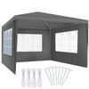 PAVILLON Baraban,inklusive Spannseile und Heringe,grau - Grau, Kunststoff (300/250/300cm) - tectake