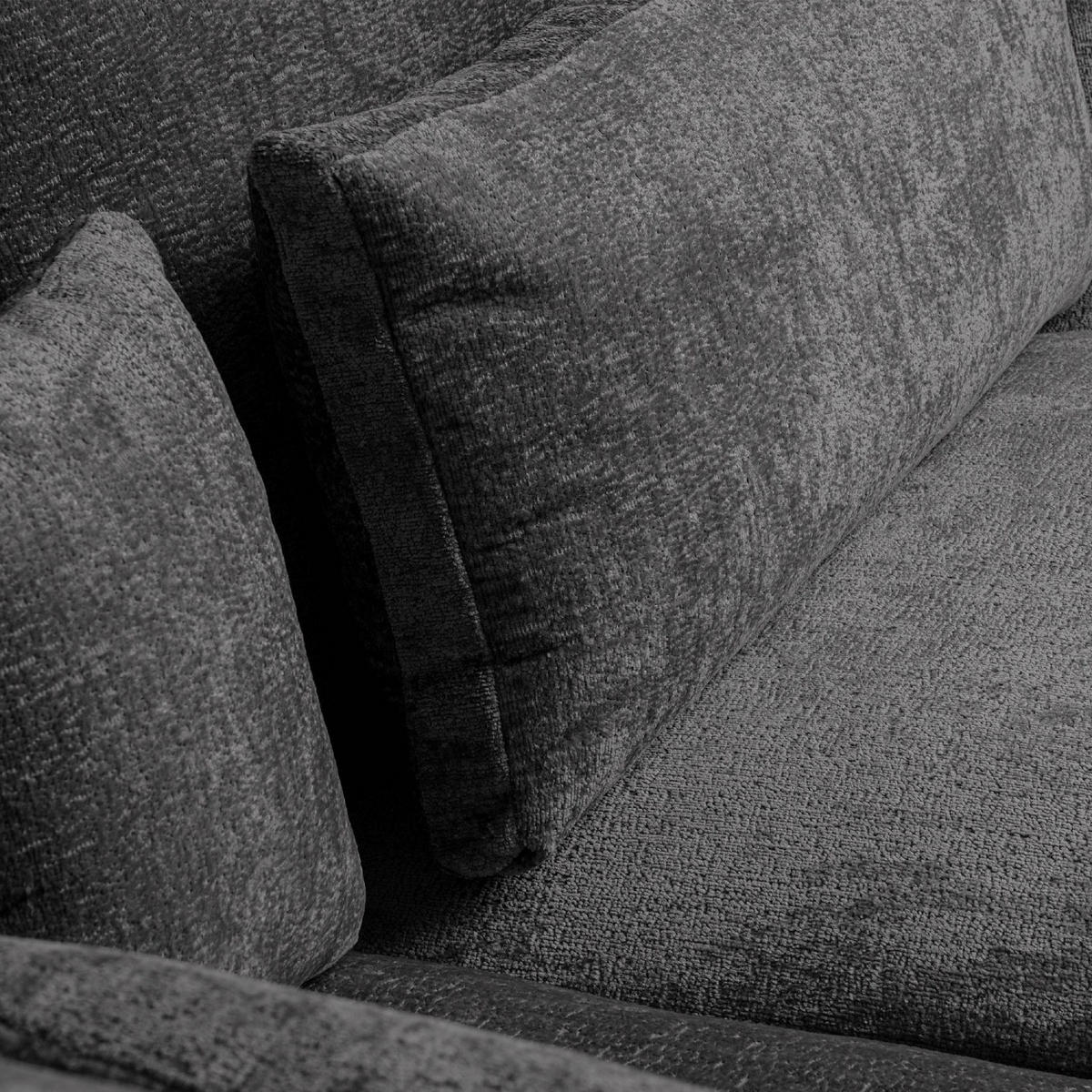 ECKSOFA LINKS BRENTIS Chenille-Stoff, Grau - Grau, Textil (314/224cm) - KONSIMO®