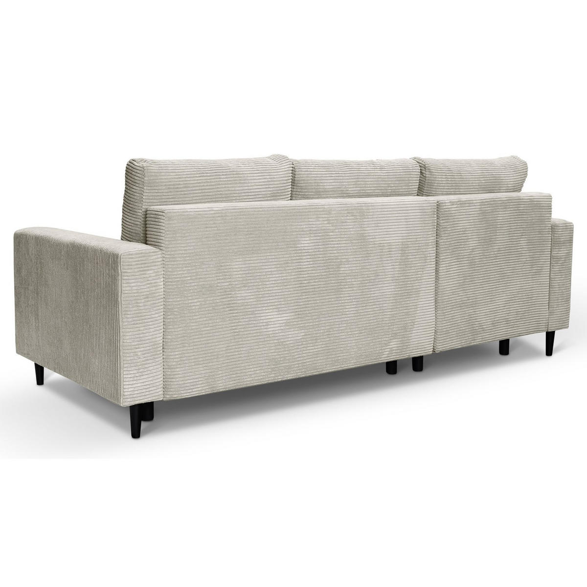 ECKSOFA Nalika Hellbeige mit Cordbezug - Beige/Creme, Holz/Textil (230/143cm) - Selsey