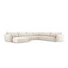 PANORAMASOFA rechts Kaelle aus Samt leichtes beige 8 Sitzplätze - Creme, Textil (284/85/384cm) - Micadoni