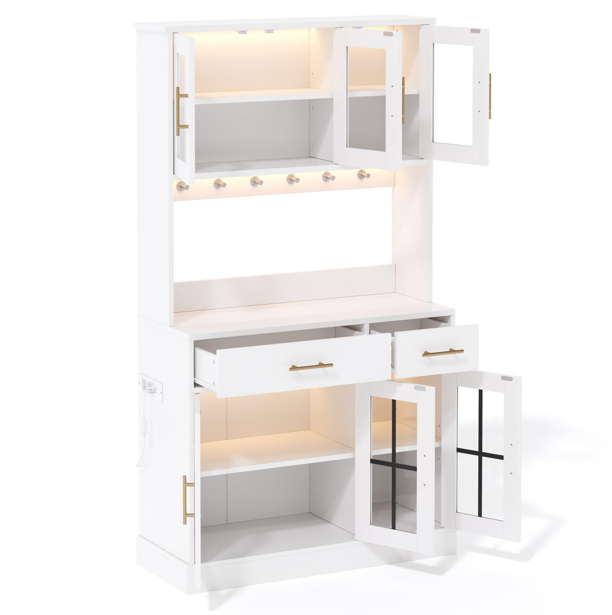 SIDEBOARD 120/40/80 cm mit LED-Beleuchtung, 3 Schubladen und viel Stauraum, Weiß - Weiß, Holzwerkstoff (120/80/40cm) - Redom