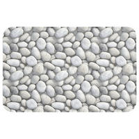 KOUPELNOVÁ PŘEDLOŽKA Kameny - šedé - oválné 80x50 cm - světle šedá, textil/plast (80/50cm) - OnlyWow