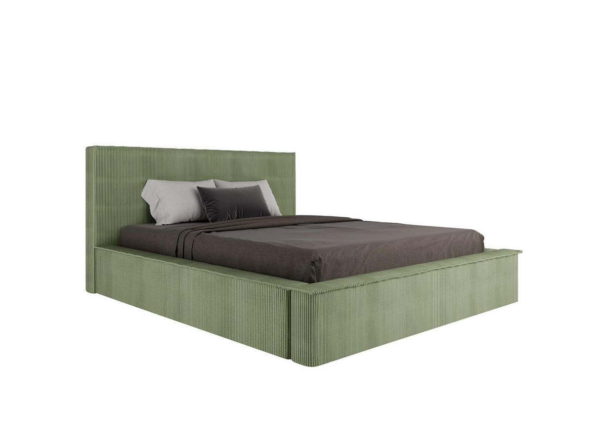 POLSTERBETT SANA 160x200cm Elegantes Polsterbett für modernen Wohnstil , Taschenfederkernmatratze LIORA(19cm), Grün - Grün, Holz (160/200cm) - Panda Möbel