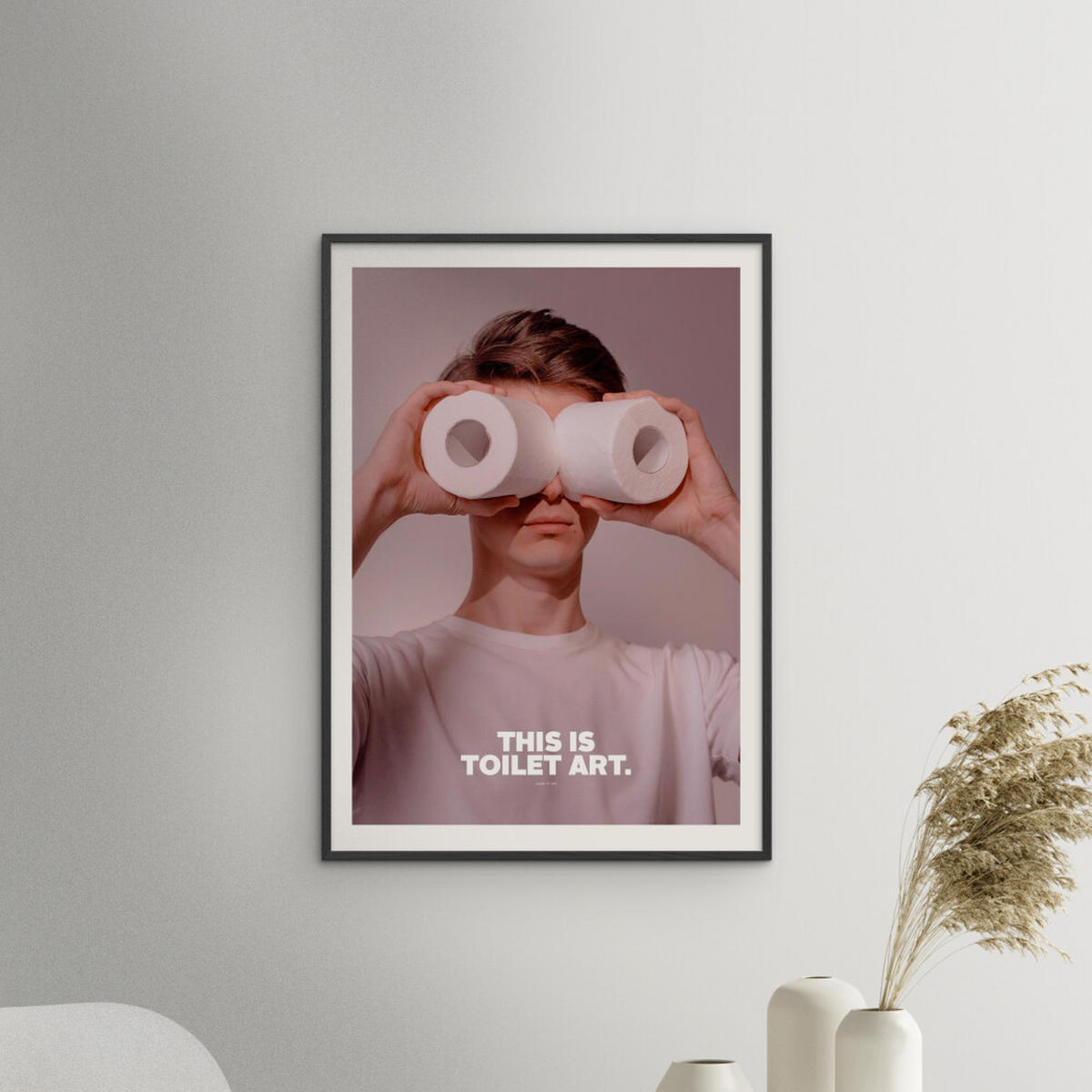 POSTER mit Rahmen A.P. Atelier - Toilet - Schwarz/Naturfarben, Holz/Papier (30/40cm) - Poster&Frame