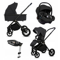 KINDERWAGEN Boldo 4in1 Schwarz Babywanne, Reisebuggy, Autositz, Isofix Basis - Schwarz, Textil/Metall (58/98cm) - BabyLux