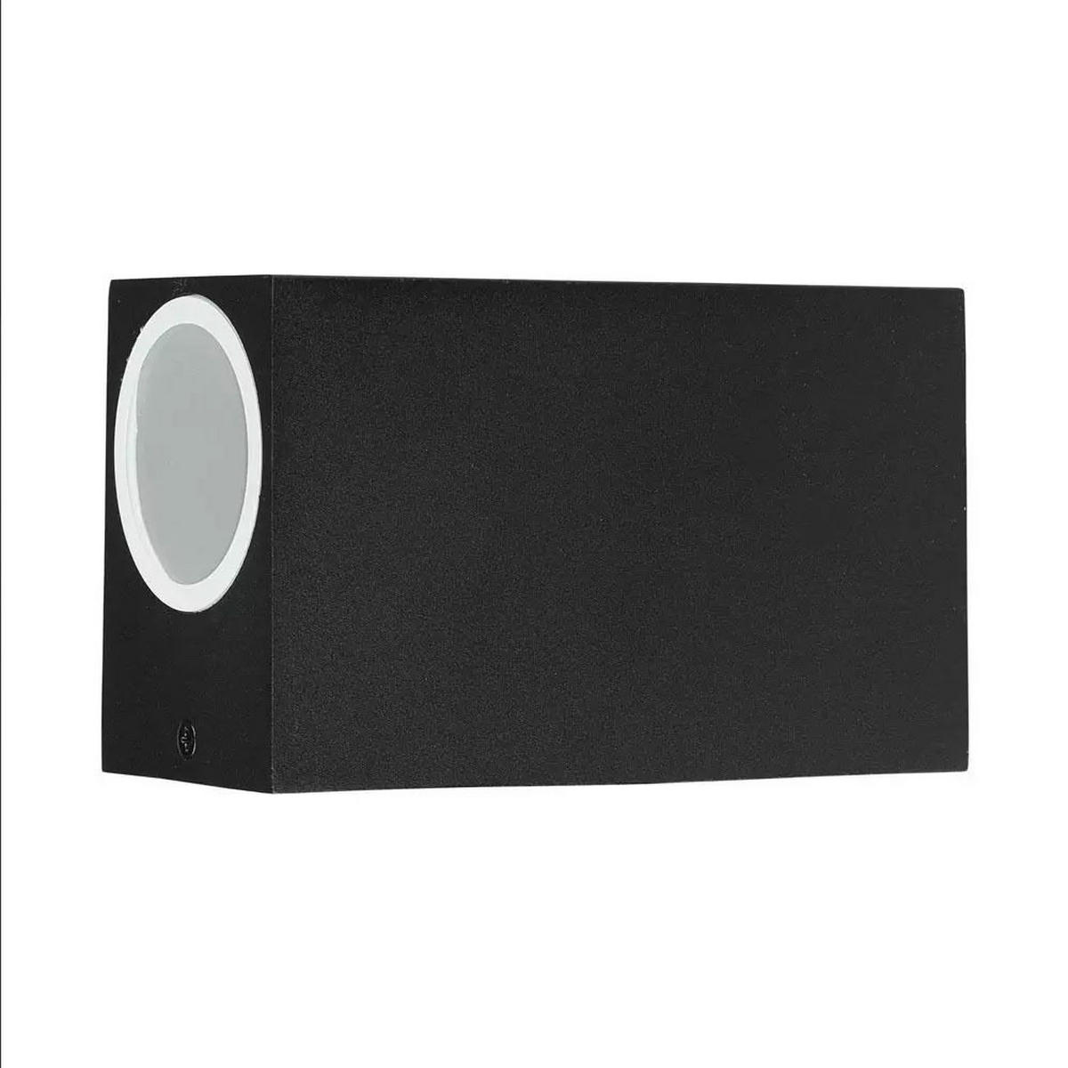 LED AUSSEN-WANDLEUCHTE Aluminium Schwarz - Schwarz, Metall (6.8/15/9.2cm)