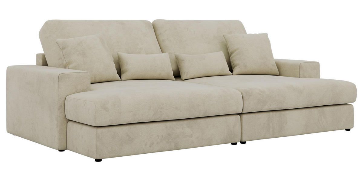 ŠTVORMIESTOVÁ POHOVKA ANERO - Béžová Samet - čierna/béžová, textil/plast (292/107/163cm) - MKS