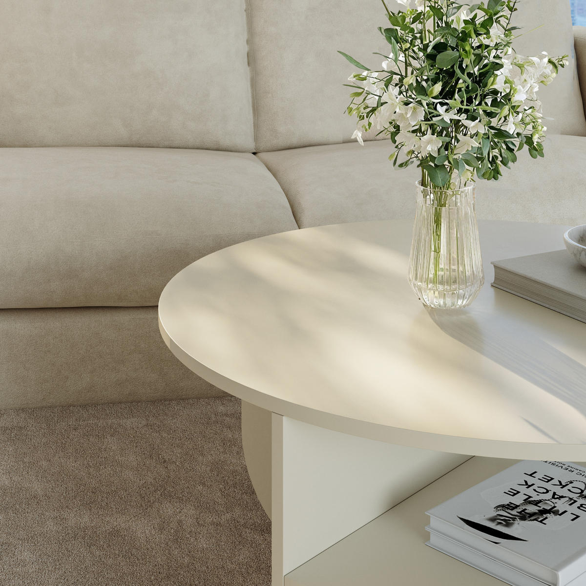 COUCHTISCH Reykhon 80/80/41 cm - Sandfarben, Holzwerkstoff (80/80/41cm) - [en.casa]