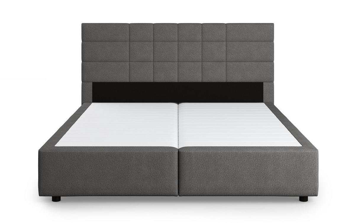 BOXBETT 140/160/180x200 – inkl. Topper, 7‑Zonen Taschenfederkern-Matratze, New York-Stoff - Anthrazit/Schwarz, Holz/Kunststoff (140/200cm) - Cotta
