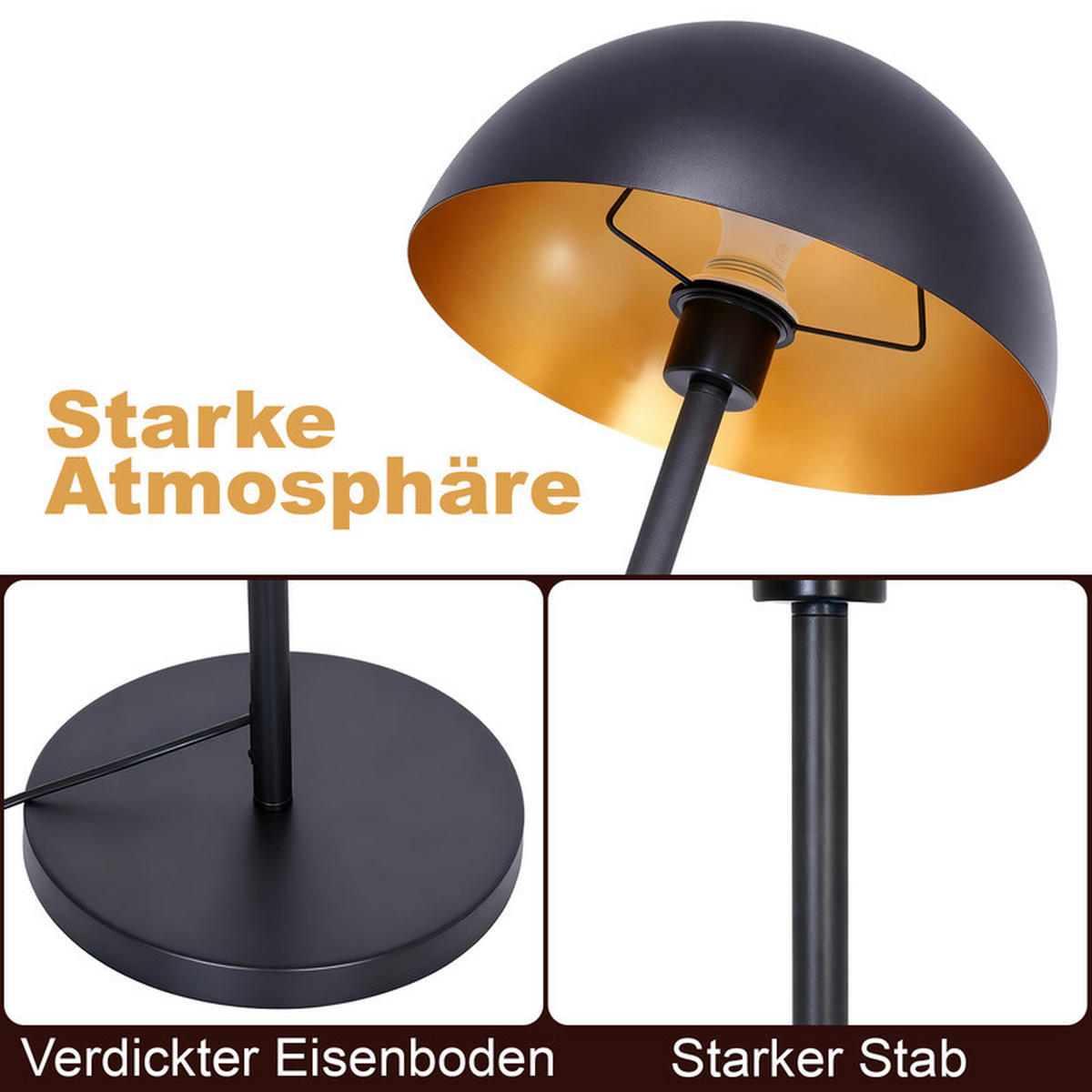 STEHLEUCHTE COLLIER Ⅲ 25/30/170 cm - Braun, Metall (25/30/170cm) - Nettlife