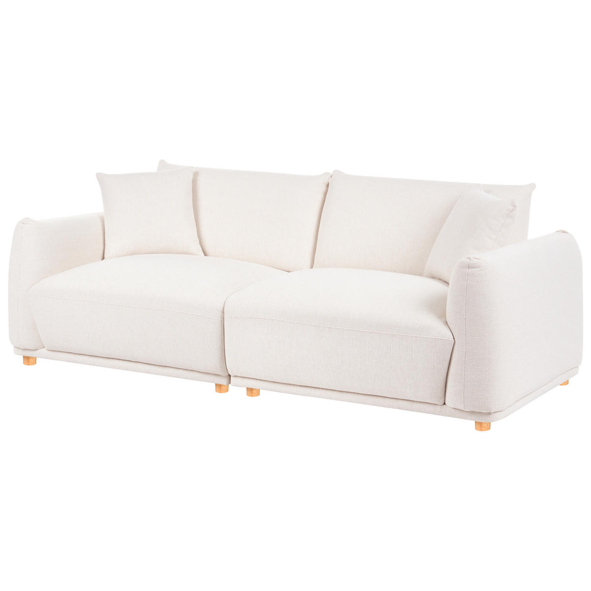 POHOVKA 3-místná Látka Krémově bílá Jubek - krémová, textil (214/81/104cm) - Beliani
