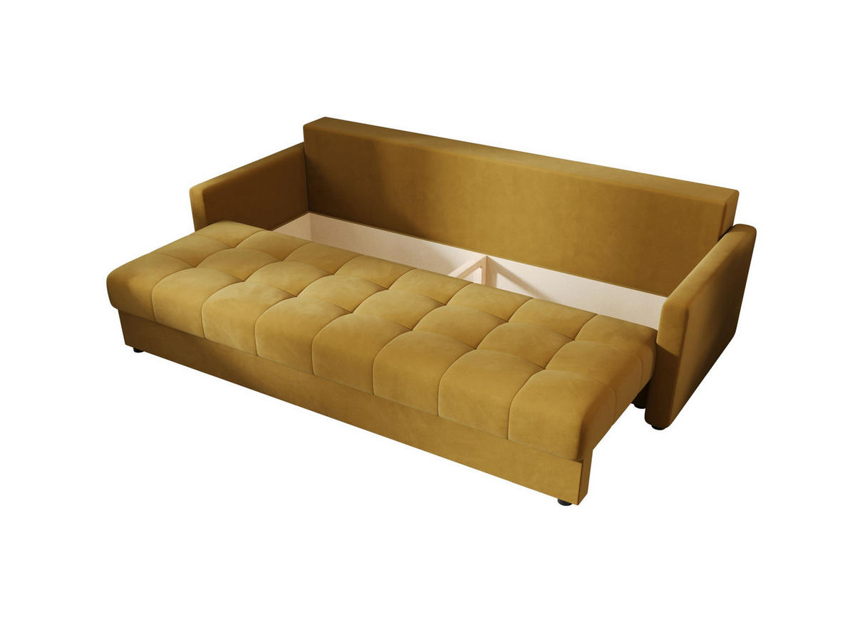 SOFA MOS mit Schlaffunktion ITAKA 33 mit Stauraum - Goldfarben, Textil (84/72/220cm) - Bedante