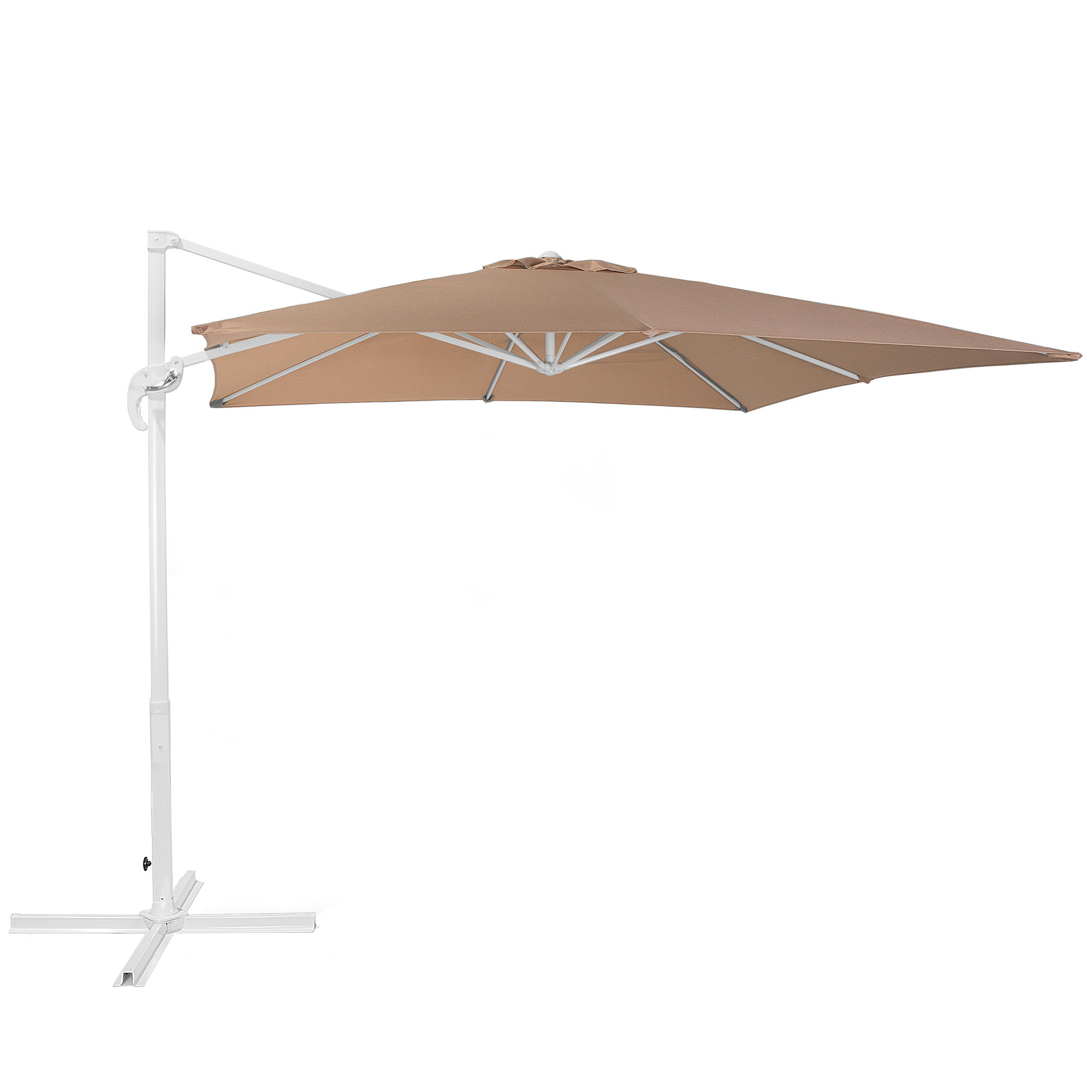 AMPELSCHIRM sandbeige/weiß 250/250/235 cm Monza - Beige/Weiß, Textil (250/250cm) - Beliani