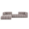 ECKSOFA L-Form Grand L 319 cm, Veloursstoff Salvador, Grau, Links - Grau, Holz (319/179cm) - Kaiser Möbel