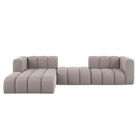 ECKSOFA L-Form Grand L 319 cm, Veloursstoff Salvador, Grau, Links - Grau, Holz (319/179cm) - Kaiser Möbel