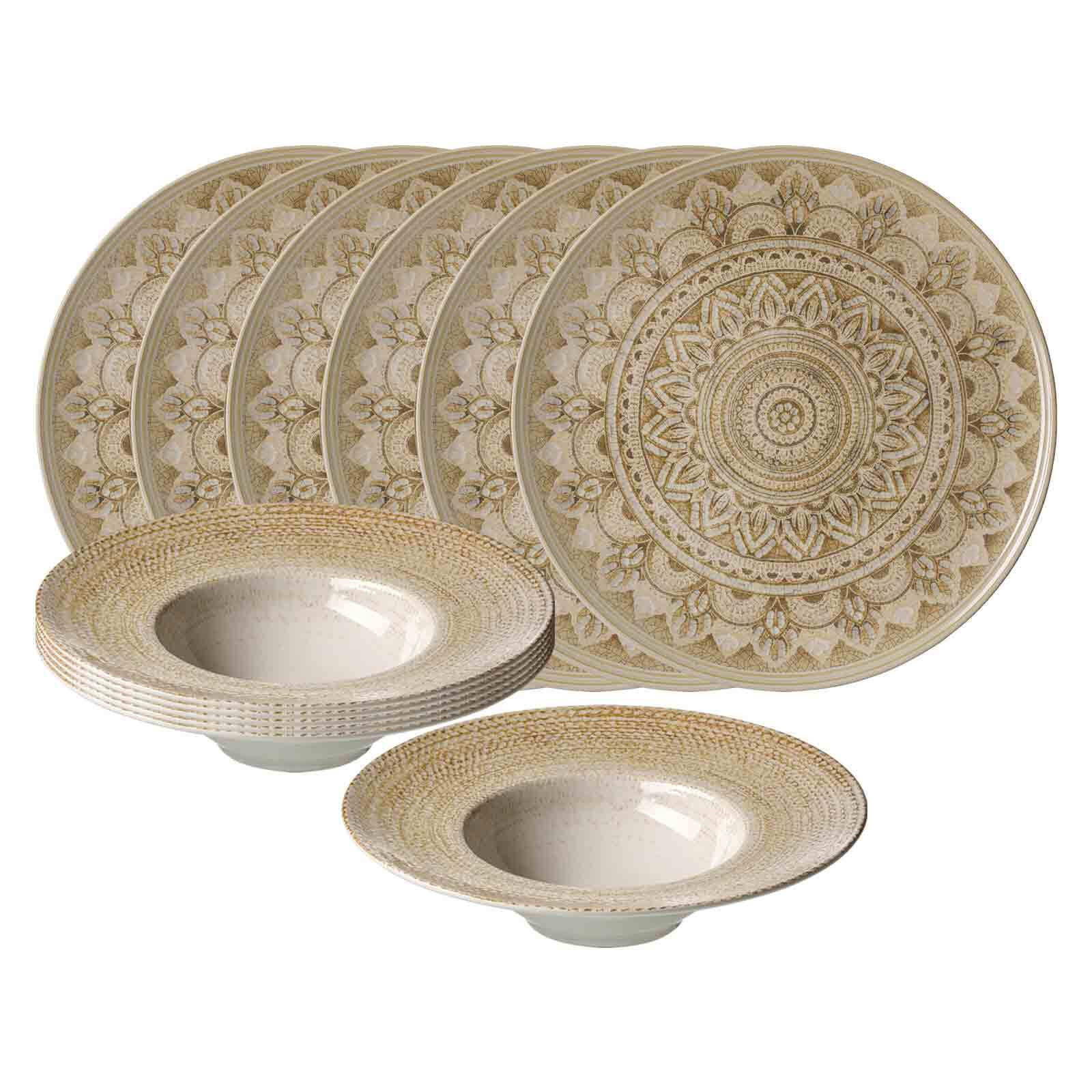 GOURMET-SET Rimini Mandala beige 12er Set - Beige, Keramik (1/1/1cm) - Ritzenhoff Breker