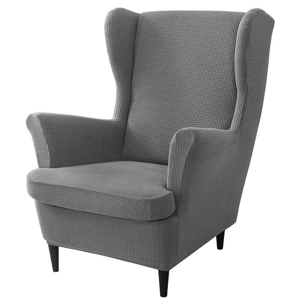 OHRENSESSEL ÜBERZUG Einfarbig Jacquard 2-Teilig - Dunkelgrau, Textil (85/90cm) - Kaket