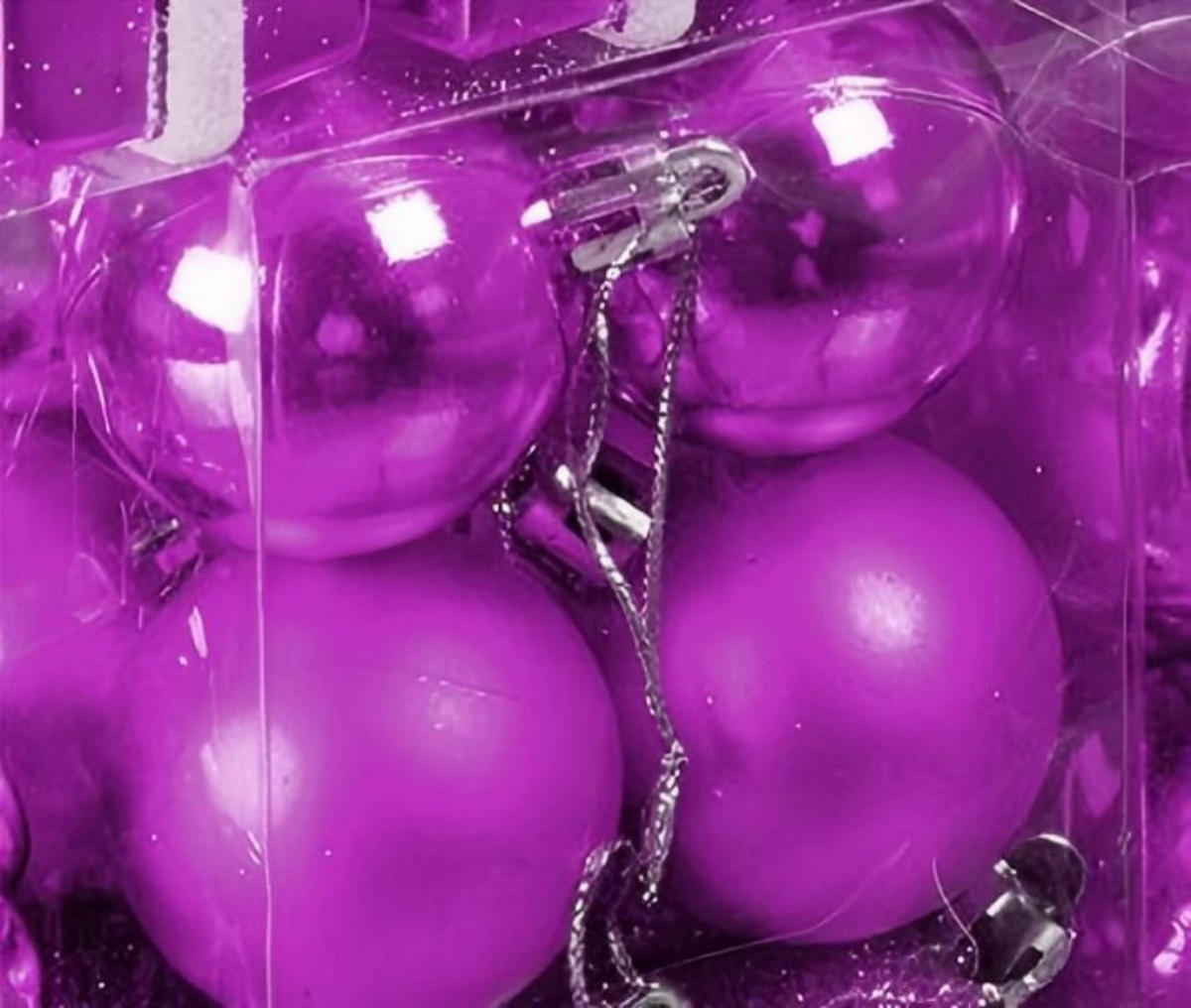 100XWEIHNACHTSKUGELN - Pink, Kunststoff (6/7/6cm) - Relaxdays