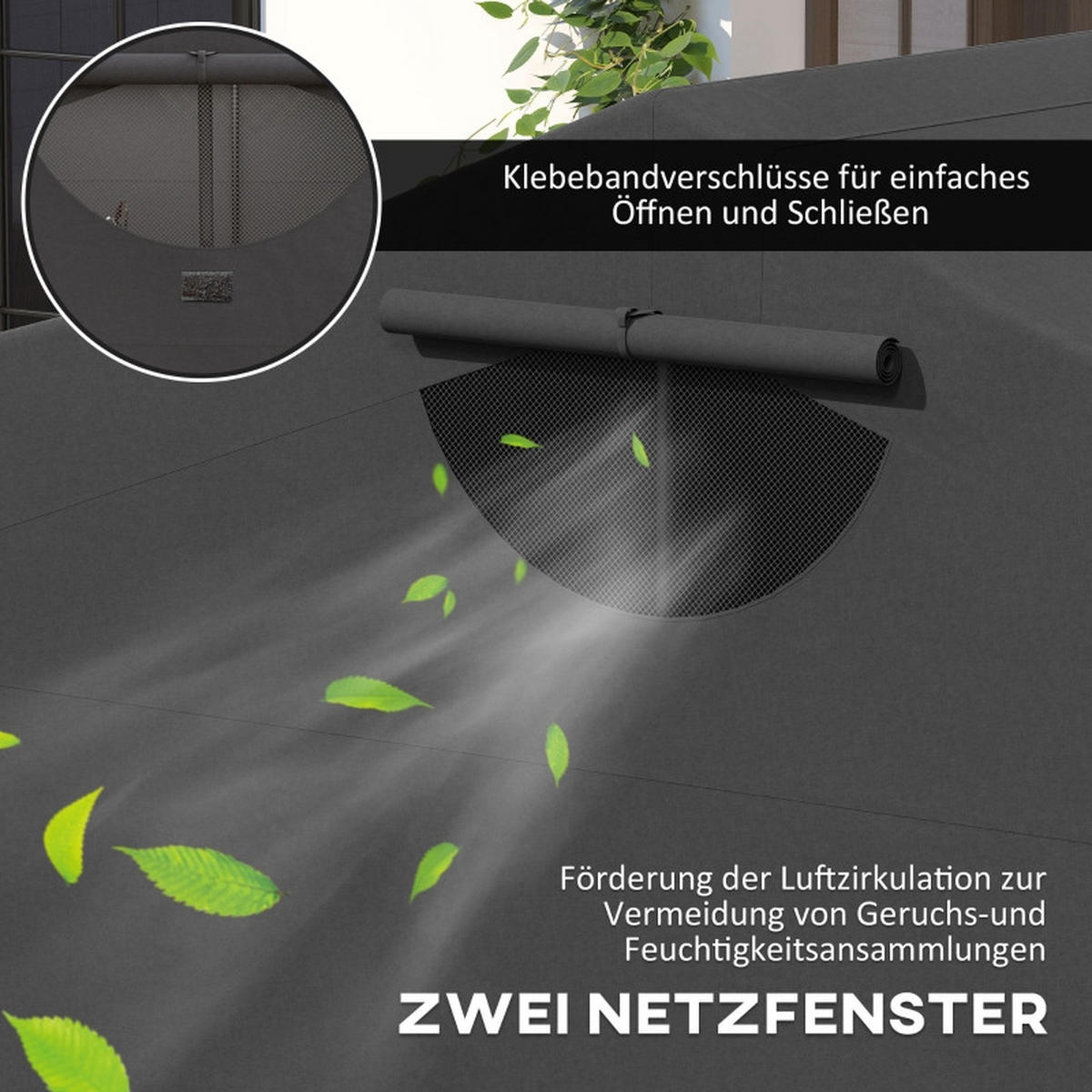 KLEINGARAGE Faltbar Schwarz - Weiß, Metall (135/191/345cm) - ComfortXL