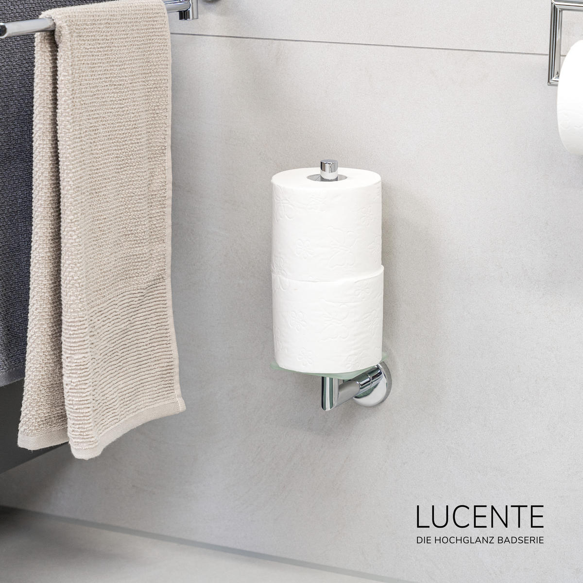 ERSATZ-TOILETTENPAPIERHALTER LUCENTE, Edelstahl verchromt - Chromfarben, Metall (10/29/14cm) - bremermann