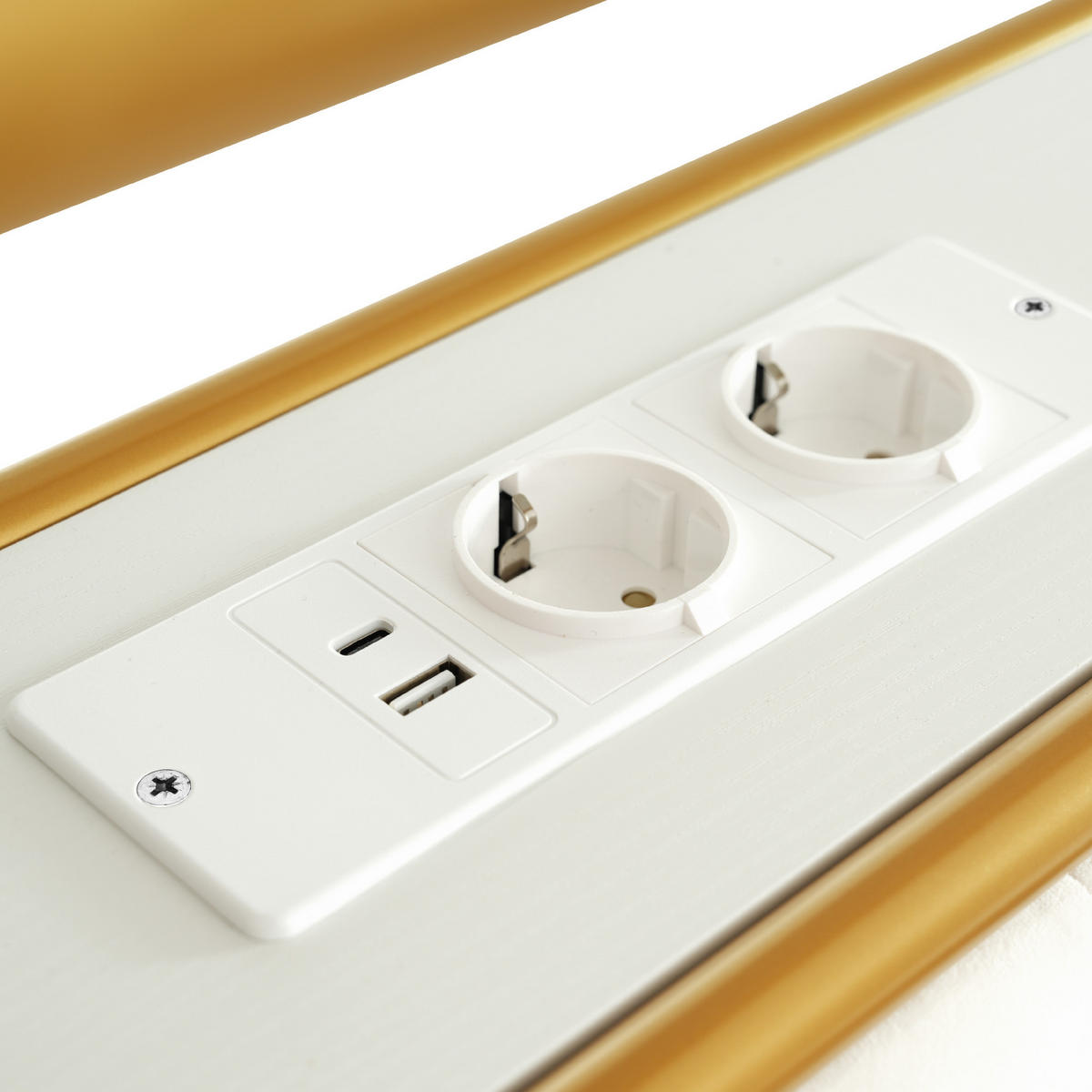 POLSTERBETT 90/200 cm DE-01052, in Weiß, mit LED-App, 2 Schubladen und Matratze - Weiß, Metall (90/200cm) - ComfortXL