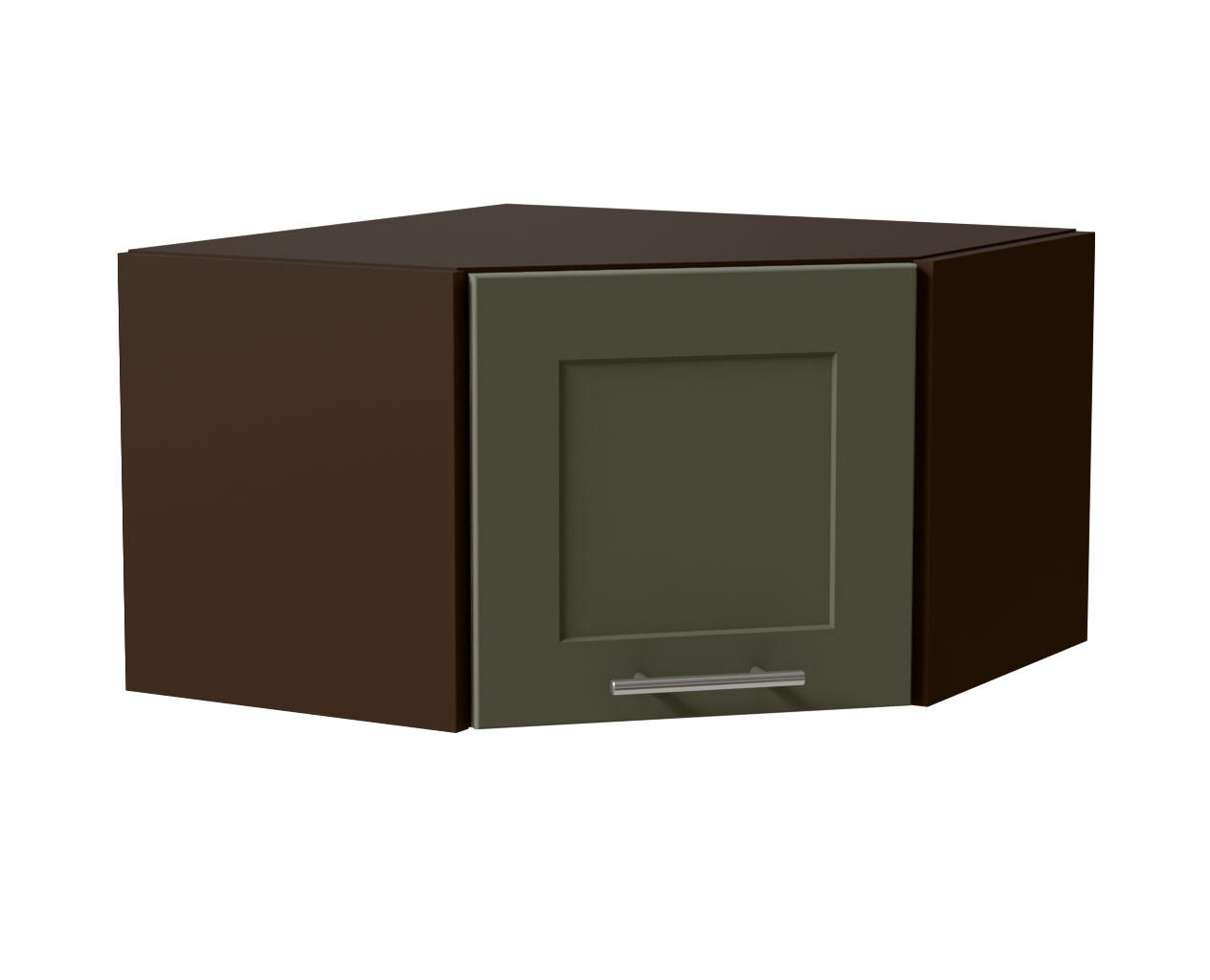ECKHÄNGESCHRANK Oslo W10/60/36 Lava / Reed Green Matt 60 / 60 / 36cm - Dunkelgrau/Grün, Holz/Holzwerkstoff (60/36/60cm) - Feldmann-Wohnen