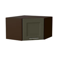 ECKHÄNGESCHRANK Oslo W10/60/36 Lava / Reed Green Matt 60 / 60 / 36cm - Dunkelgrau/Grün, Holz/Holzwerkstoff (60/36/60cm) - Feldmann-Wohnen