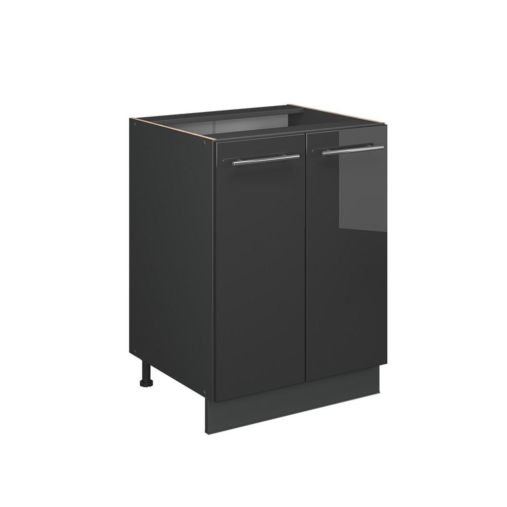 SPODNÍ SKŘÍŇKA KUCHYŇSKÉ LINKY Fame-Line Antracitový vysoký lesk - antracitová/vysoce lesklá černá, kompozitní dřevo (60/82/60cm) - Vicco