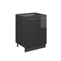 SPODNÍ SKŘÍŇKA KUCHYŇSKÉ LINKY Fame-Line Antracitový vysoký lesk - antracitová/vysoce lesklá černá, kompozitní dřevo (60/82/60cm) - Vicco