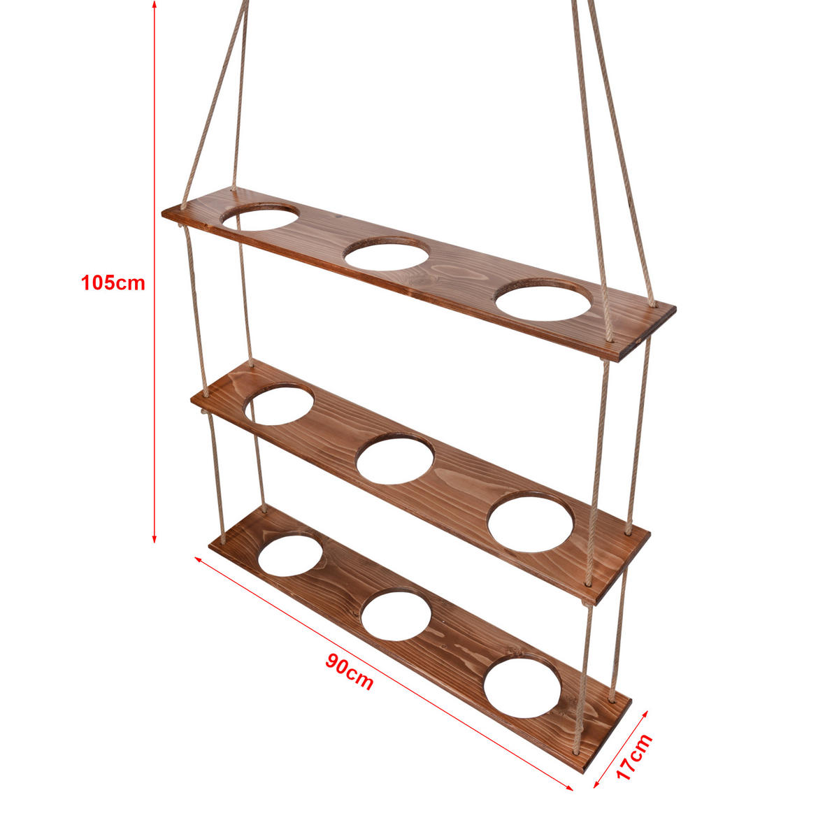 WANDREGAL Nakskov - Kieferfarben, Holz (90/105/17cm) - [en.casa]