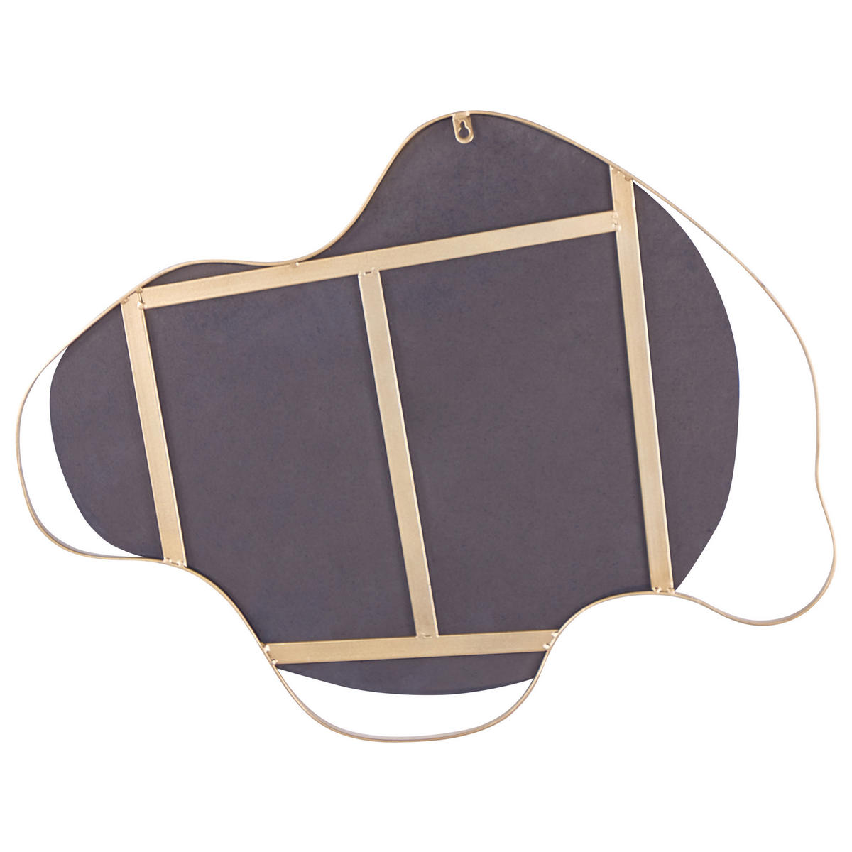 WANDSPIEGEL Metall gold asymmetrisch 77/59 cm Melun - Goldfarben, Metall (77/59/2cm) - Beliani