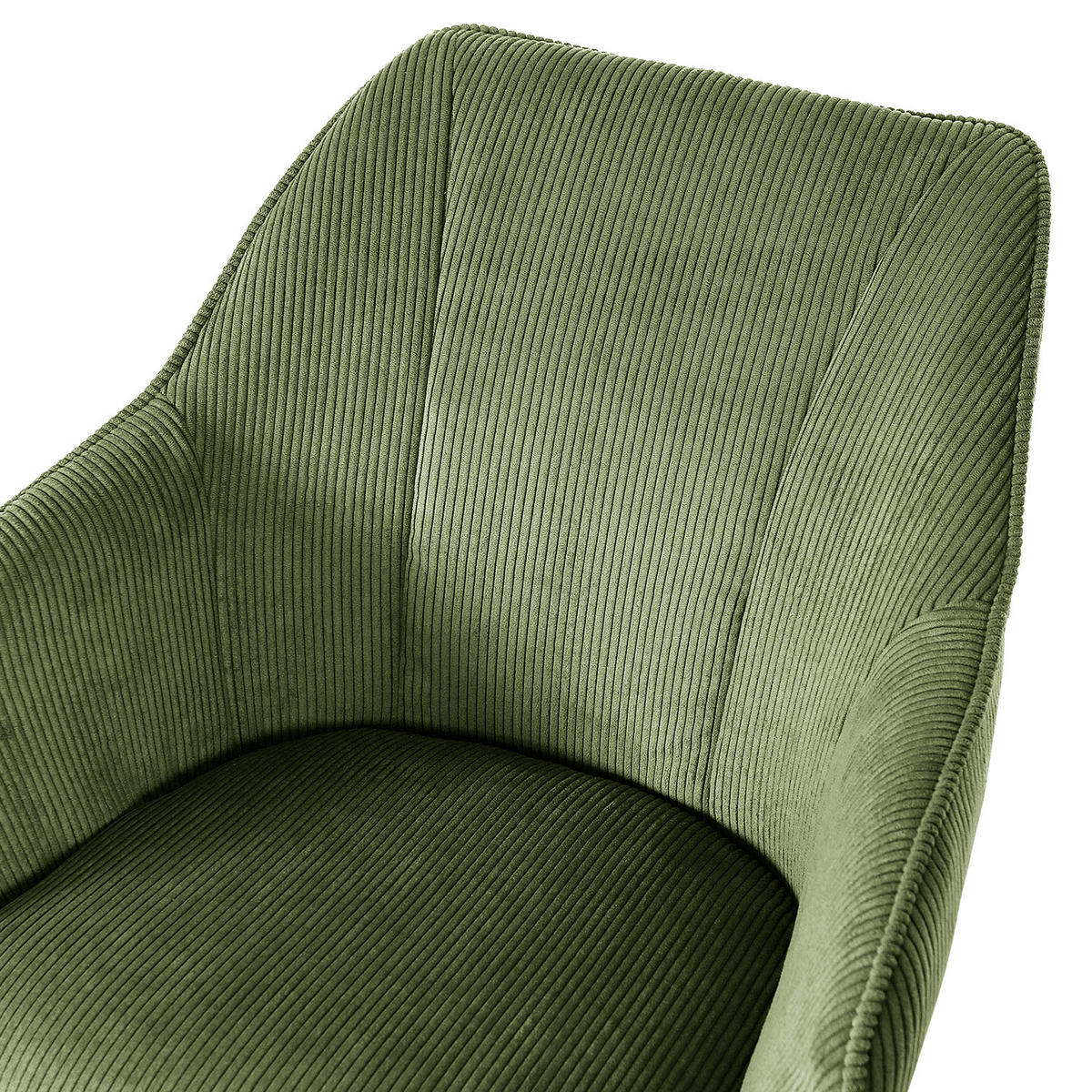 DREHBARER ARMLEHNENSTUHL - 2er-Set - Cord - Grün, Holz/Textil (60/83/65cm) - home24