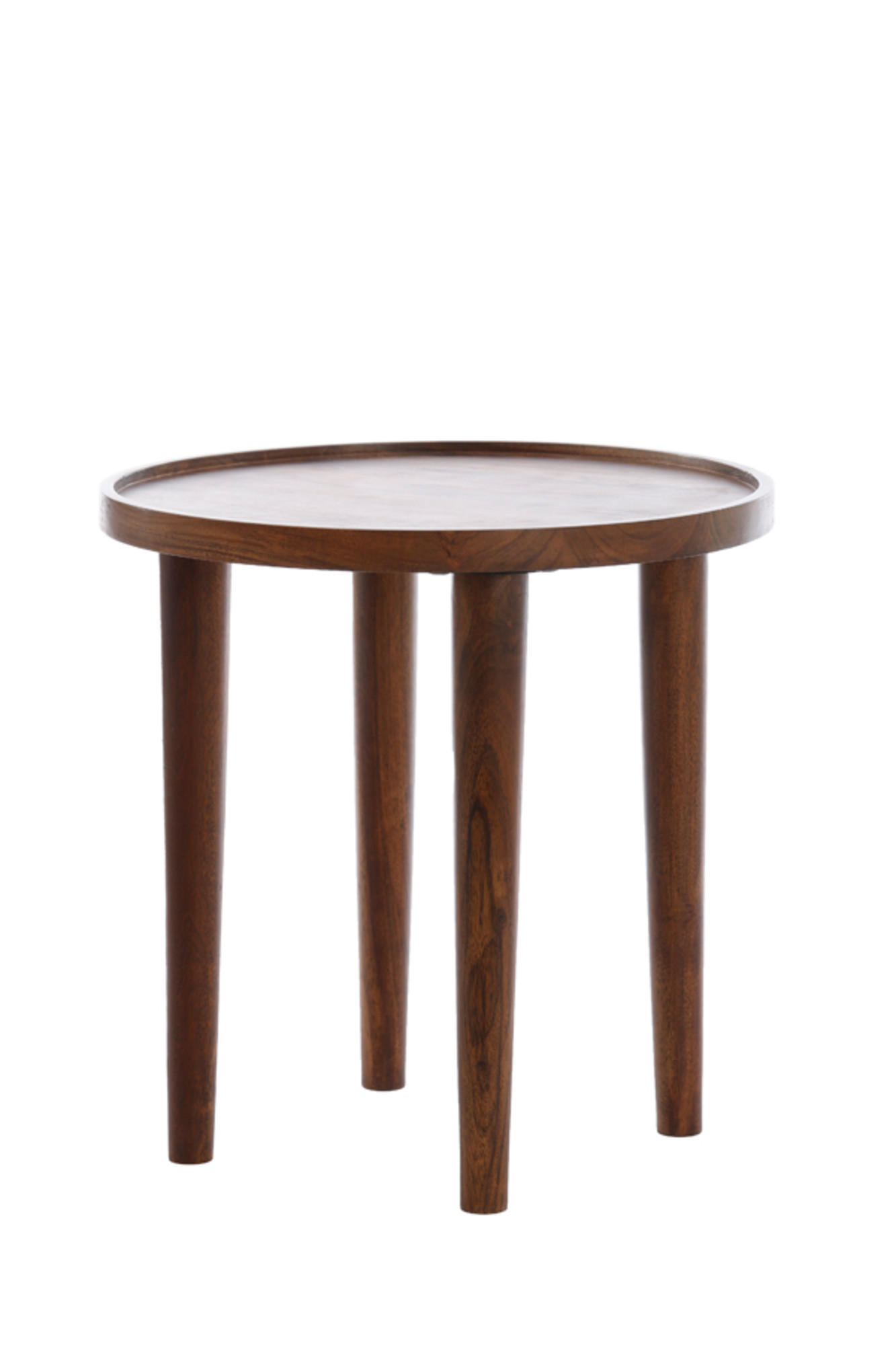 BEISTELLTISCH Qiano Braun Ø49/49 cm - Dunkelbraun, Holz (49/49/49cm) - Light & Living