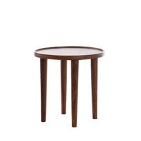 BEISTELLTISCH Qiano Braun Ø49/49 cm - Dunkelbraun, Holz (49/49/49cm) - Light & Living