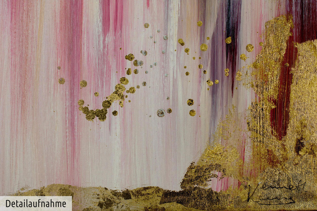 ACRYLBILD HANDGEMALT 120/80 cm - Pink, Holz/Textil (120/80cm) - KUNSTLOFT