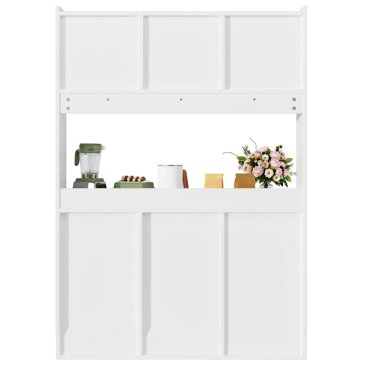 GESCHIRRSCHRANK aus MDF/Spanplatte 120x35x167 cm in Weiß mit LED - Weiß, Holzwerkstoff (120/167/35cm) - Modfu