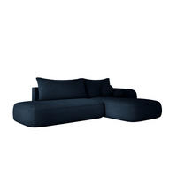 ECKSOFA BABU mit Schlaffunktion, Moderne Polsterecke für Wohnzimmer, funktionales Schlafsofa im Stoff NOW OR NEVER, 300x105x60cm rechte, grau​ - Dunkelgrau, Holz/Textil (300/190cm) - DomoHome