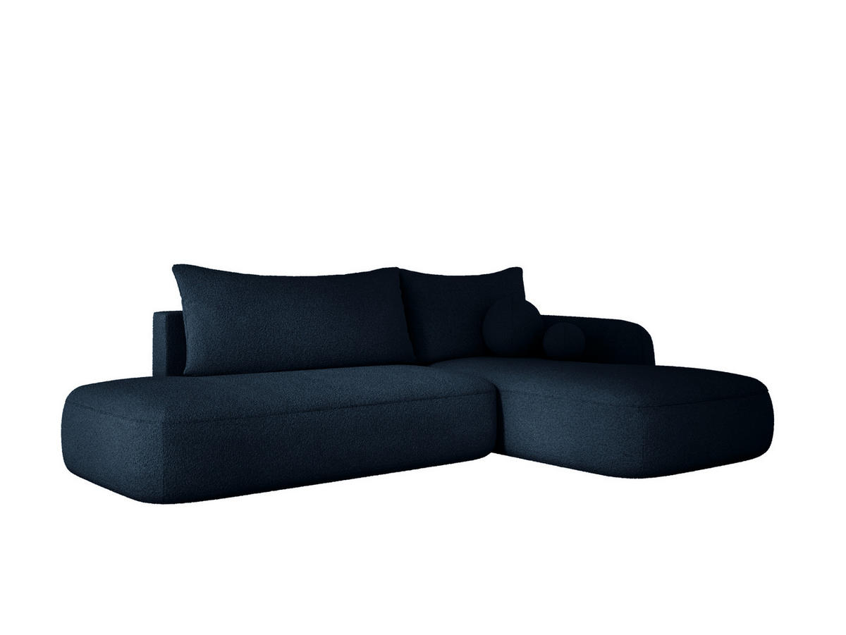 ECKSOFA BABU mit Schlaffunktion, Moderne Polsterecke für Wohnzimmer, funktionales Schlafsofa im Stoff NOW OR NEVER, 300x105x60cm rechte, grau​ - Dunkelgrau, Holz/Textil (300/190cm) - DomoHome